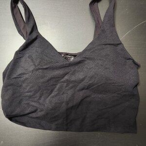 American Eagle OFFLINE Lace Covered Sports Bra Black Sz M